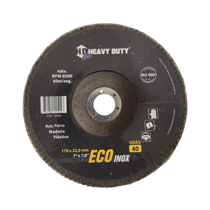 Disco Flap Ecoinox Fibra Cônico - Heavy Duty