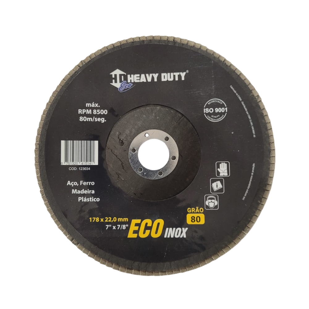 Disco Flap Ecoinox Fibra Cônico - Heavy Duty