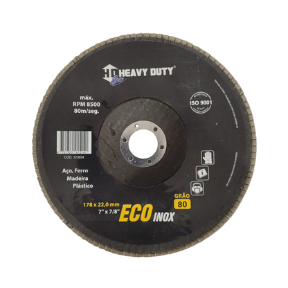 Disco Flap Ecoinox Fibra Cônico - Heavy Duty