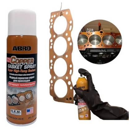 Spray Cobre Junta Cabeçote Escape Admissão Abro Copper Gasket 380ml - Abro