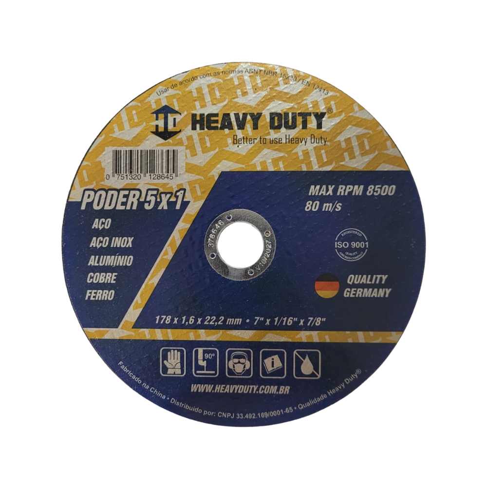 Disco de Corte Aço Inox 5 em 1 - Heavy Duty
