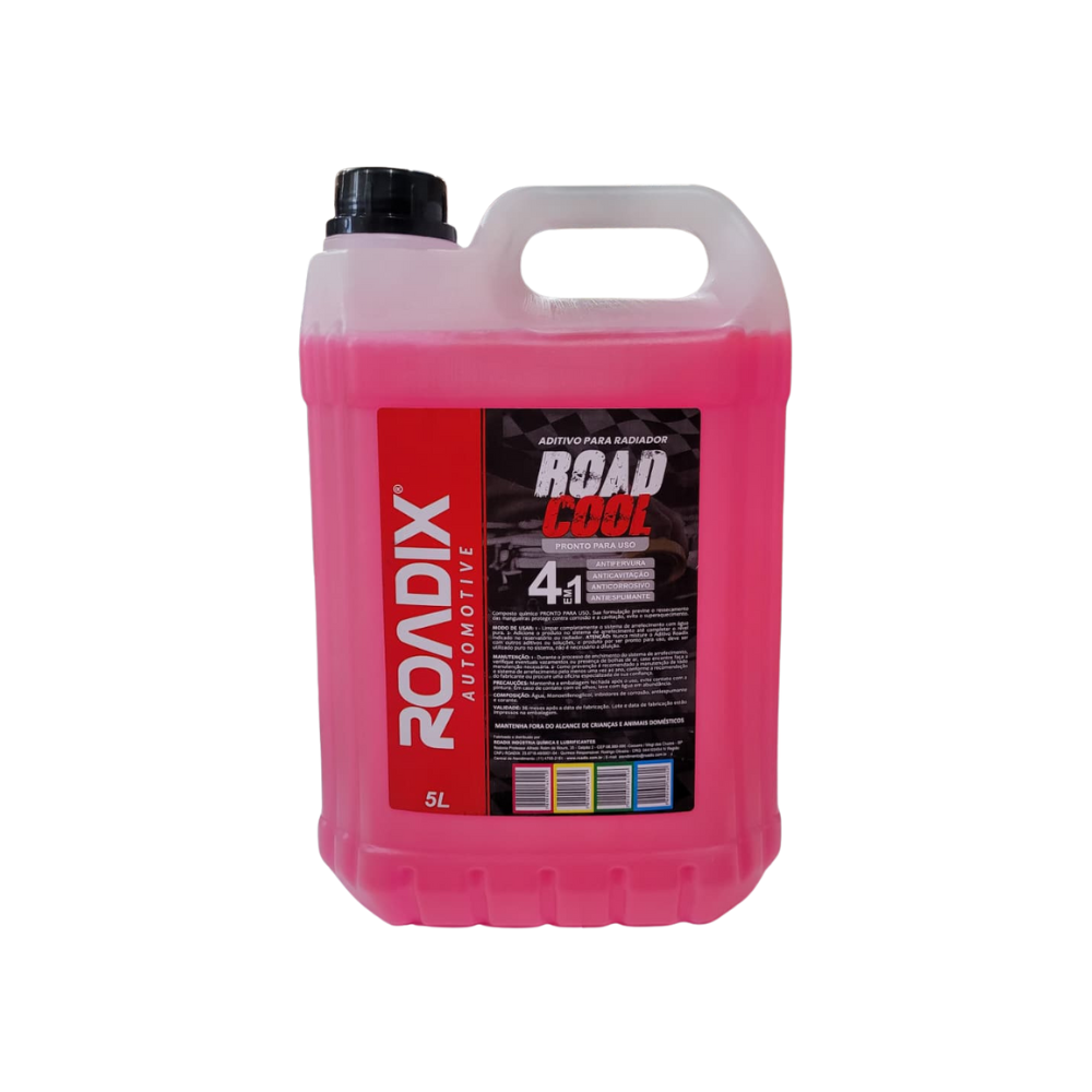 Aditivo Para Radiador Pronto para Uso Rosa 4 Em 1 Road Cool 5L - ROADIX