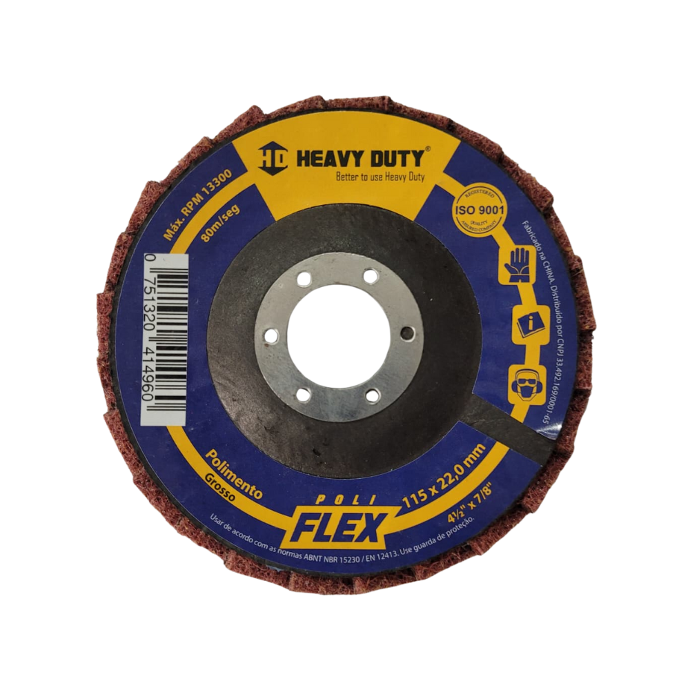 Disco Poliflex Manta Abrasiva Grossa / Fina 4.1/2 Pol. - Heavy Duty