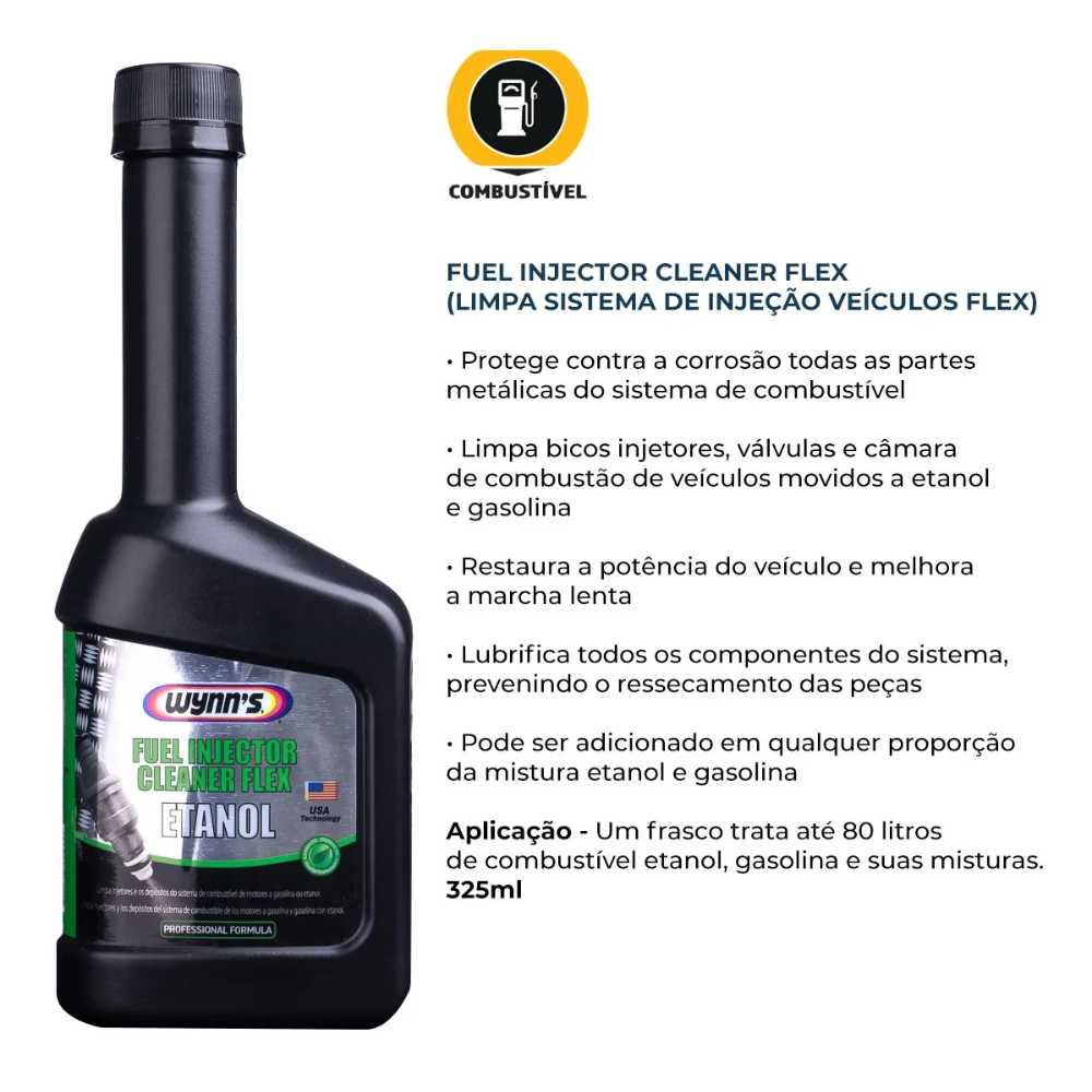 Aditivo Limpa Bico Injetor Wynns Fuel Injector Cleaner Flex