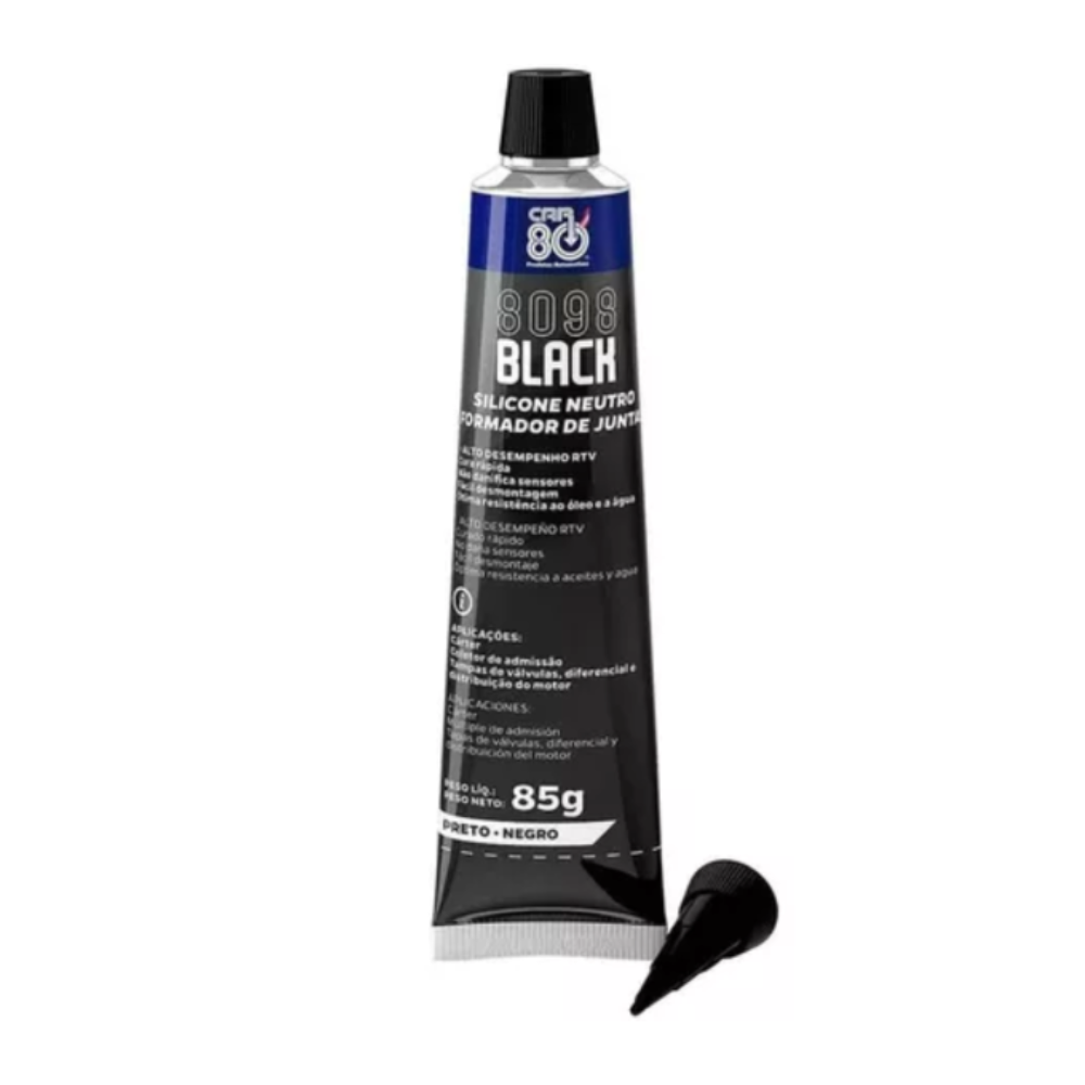 Silicone Neutro Alta Temperatura Black 85g - Car 80