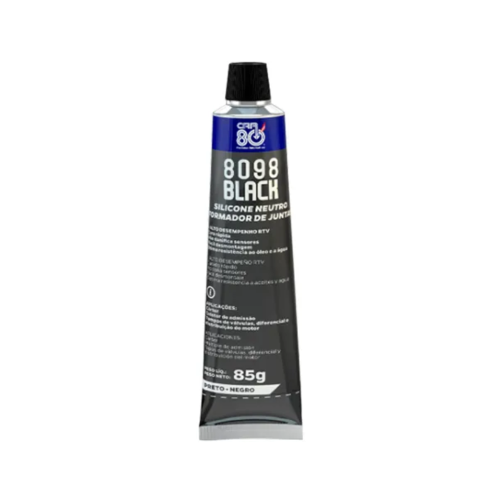 Silicone Neutro Alta Temperatura Black 85g - Car 80